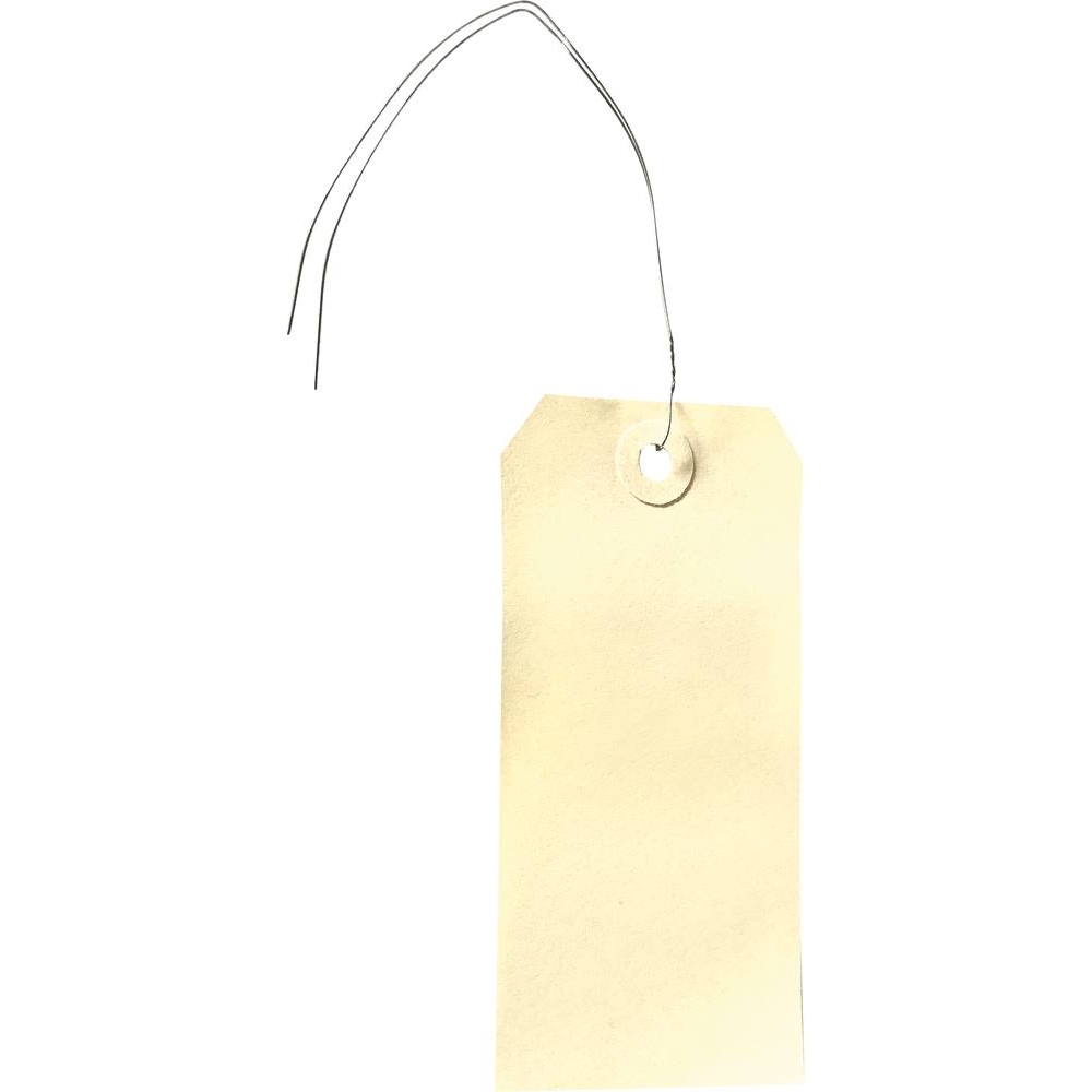 Etiquette américaine papier 100x51mm avec lacet métallique - lot de 1000 pcs - 14134