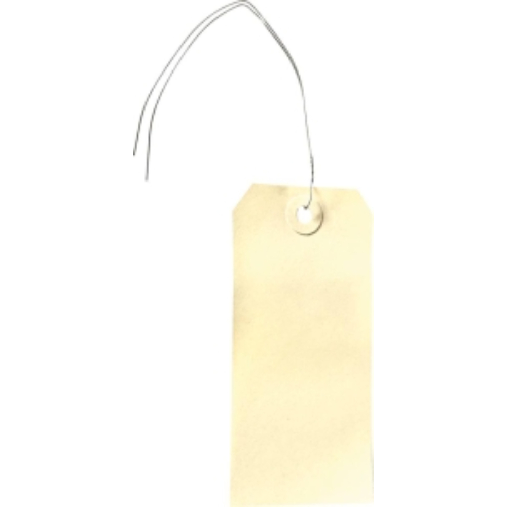 1000 ETIQUETTES AMERICAINE PAPIER BEIGE 120X57 AVEC LACET METAL - Neutre - 14136