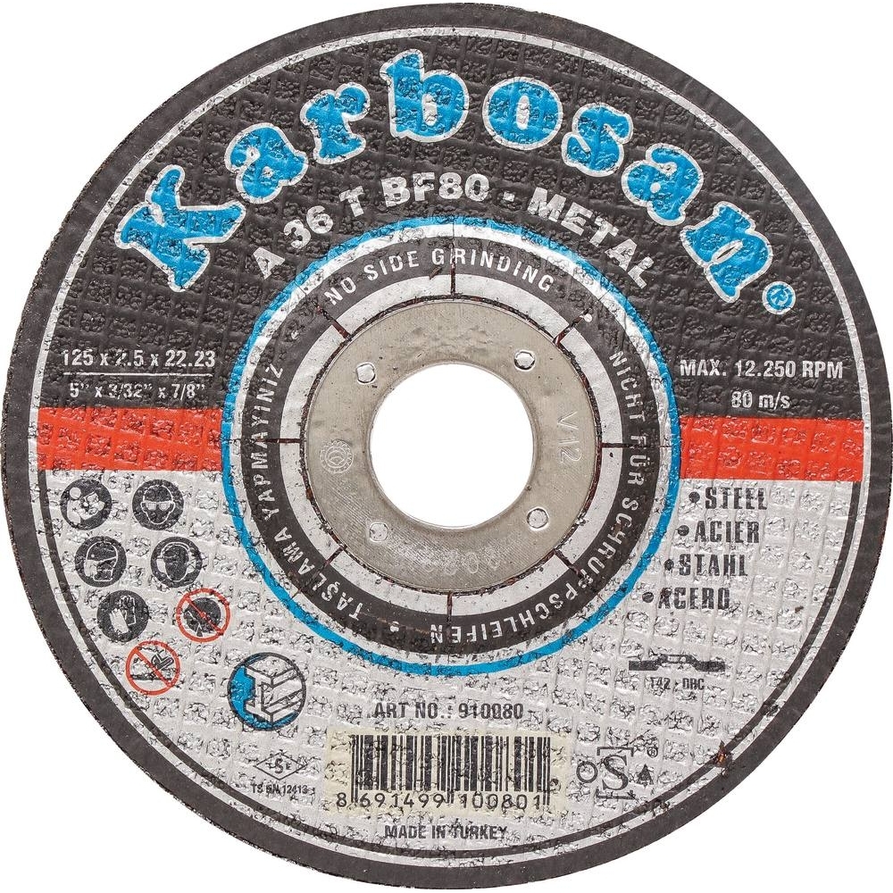 LOT 25 DISQUES TRONC. ACIER/INOX 125X2.5X22 - KARBOSAN - 14154