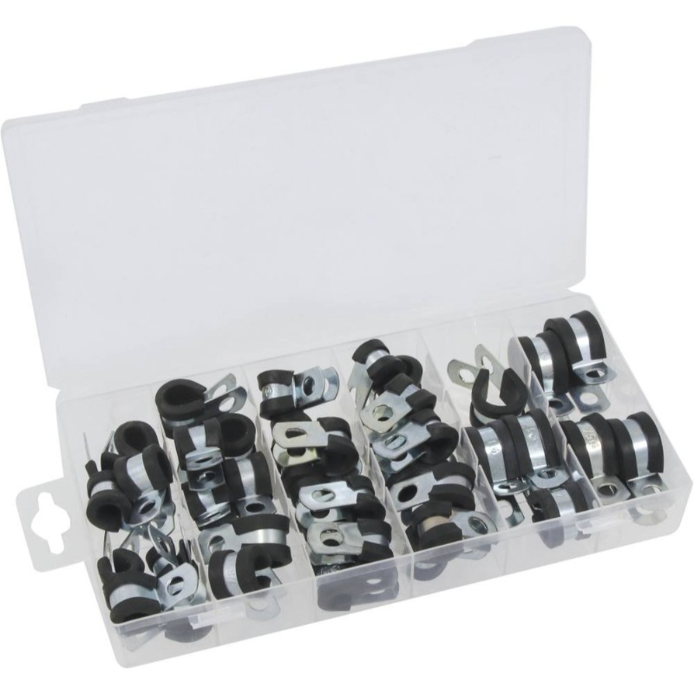 Collier acier zingué 12mm avec protection caoutchouc de 6 à 16mm KLIPPER - 14176