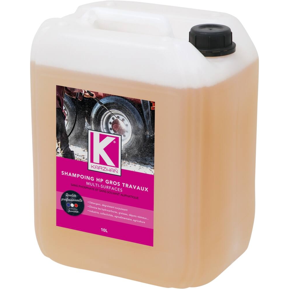 Shampoing concentré pour gros travaux spécial HP - bidon de 10L KARZHAN - 14317
