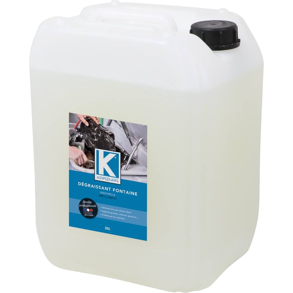 Solvant dégraissant lessiviel BIO bidon de 20L pour fontaine de nettoyage KARZHAN - 14319