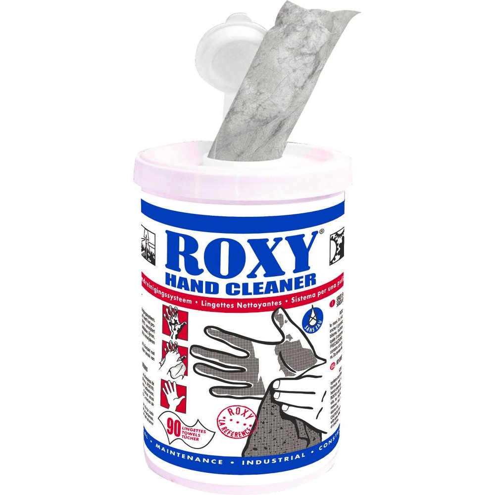 Lingettes nettoyantes mains 310x270mm - pot de 90 lingettes ROXY - 14352