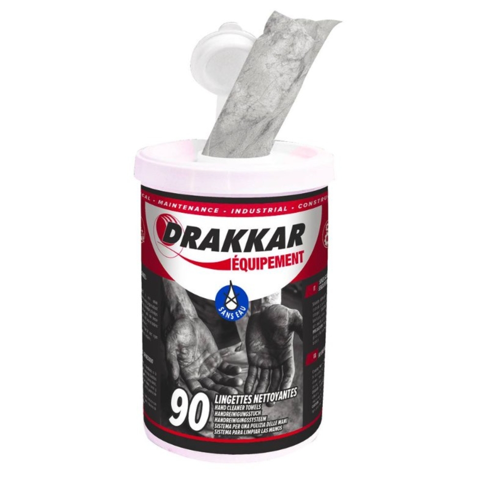 90 lingettes nettoyantes mains impregnees DRAKKAR EQUIPEMENT - 14355