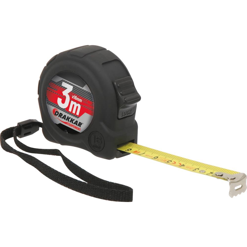 Mètre/mesure à ruban 3m 16mm boitier ABS DRAKKAR - 14360