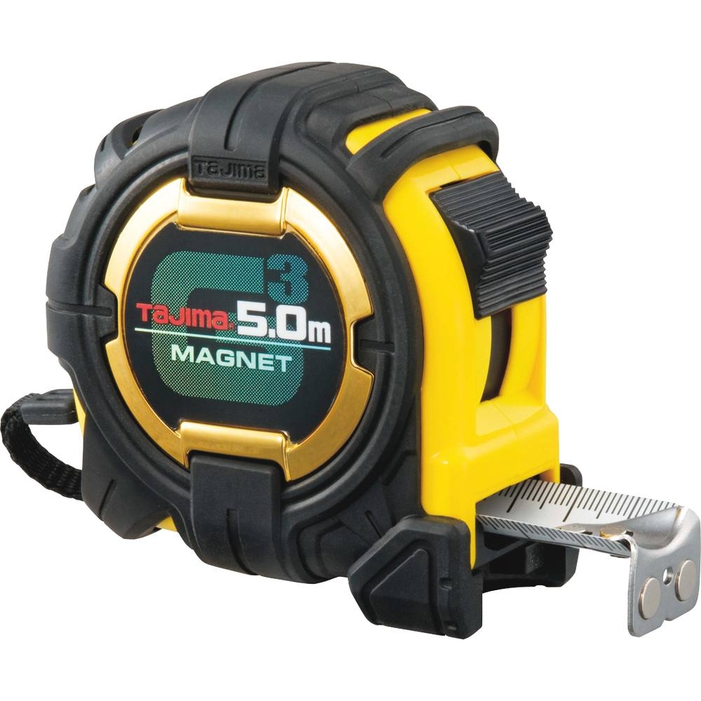 Mètre mesure à ruban autoblocant 5m 27mm graduation recto/verso magnétique - TAJIMA - 14403