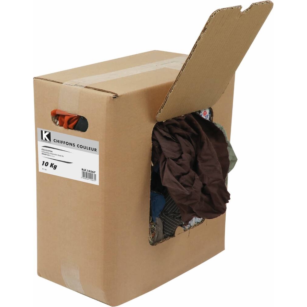 Chiffon couleur textile polycoton - carton distributeur de 10Kg KARZHAN - 14567