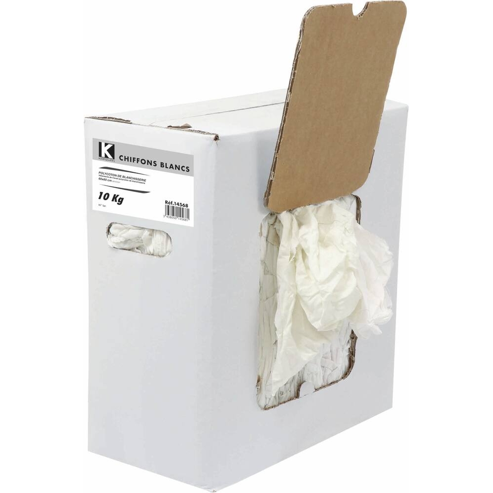 Chiffon blanc textile polycoton - carton distributeur de 10kg KARZHAN - 14568
