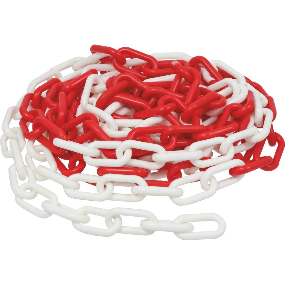 Chaine de signalisation rouge/blanc en plastique 8mm 25m - 14860