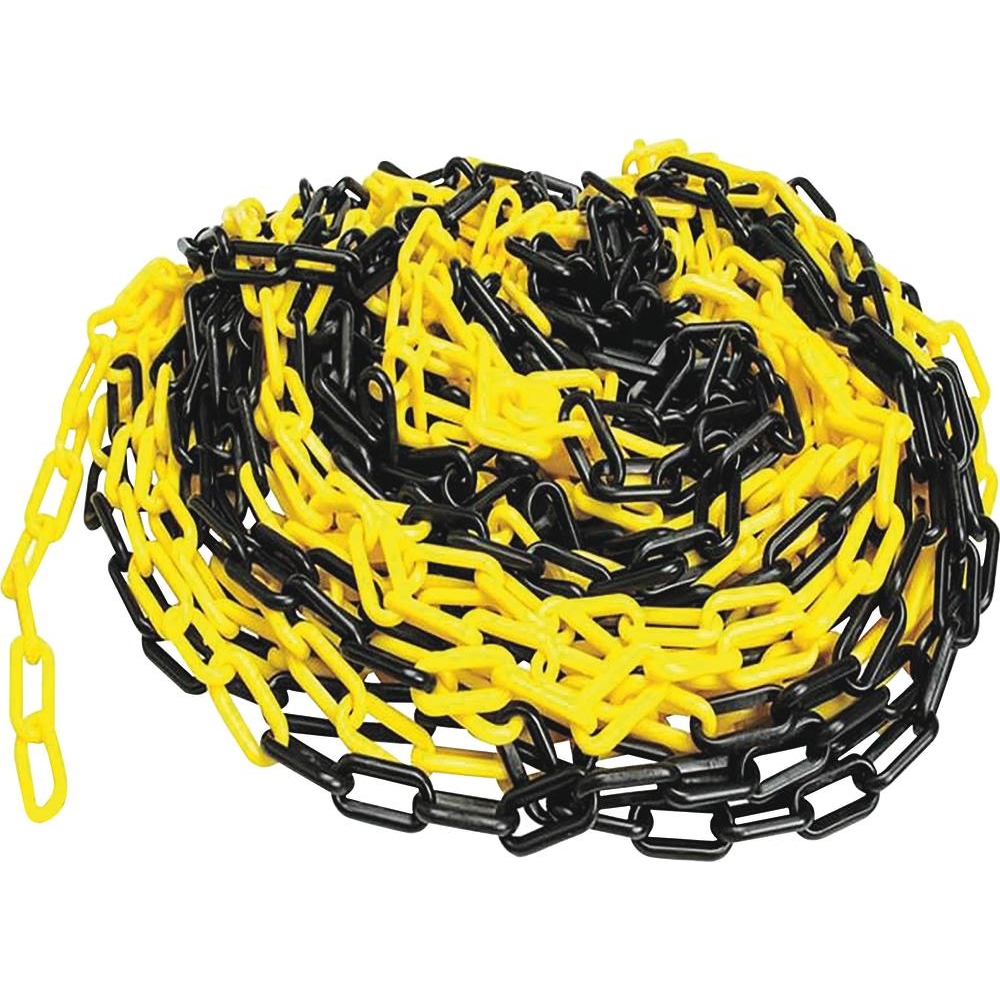 Chaine de signalisation jaune/noir en plastique 8mm 25m - 14865