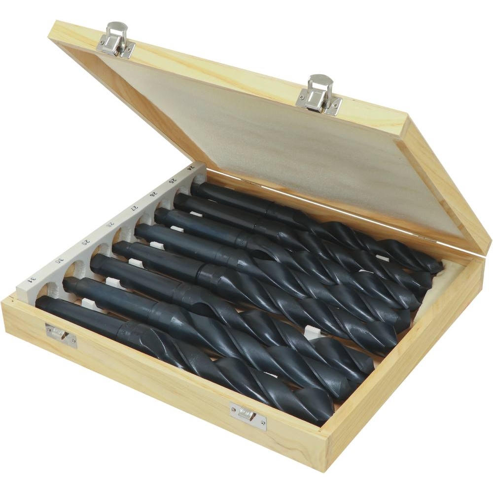 Foret laminé de 24 à 31mm cône morse N°3 - coffret bois de 8 pcs DRAKKAR TOOLS - 14897