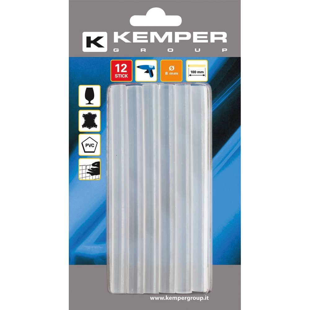 Bâton de colle 8mm 100mm - lot de 12 pcs KEMPER - 15119