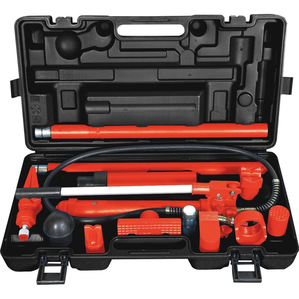 Vérin hydraulique de réparation carrosserie 10T - coffret 15 pcs DRAKKAR - 15375