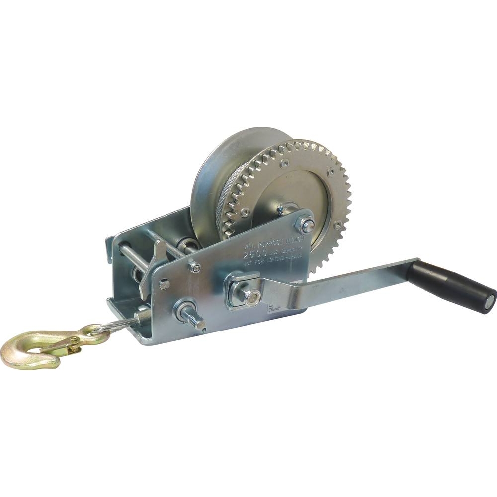 Treuil de traction manuel 1100kg avec cable 5,6mm 10m et crochet STILKER - 15413