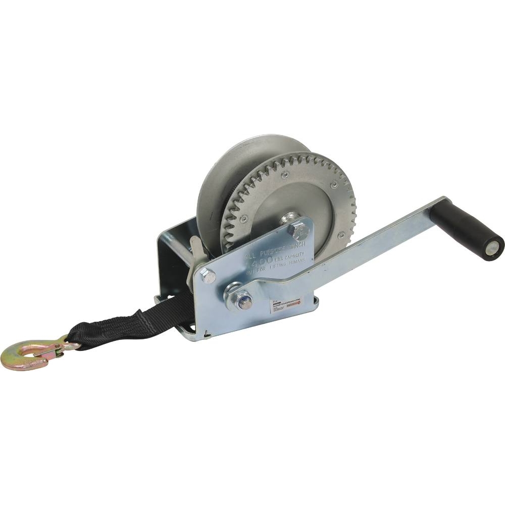 Treuil de traction manuel 600kg avec sangle 7m et crochet STILKER - 15416