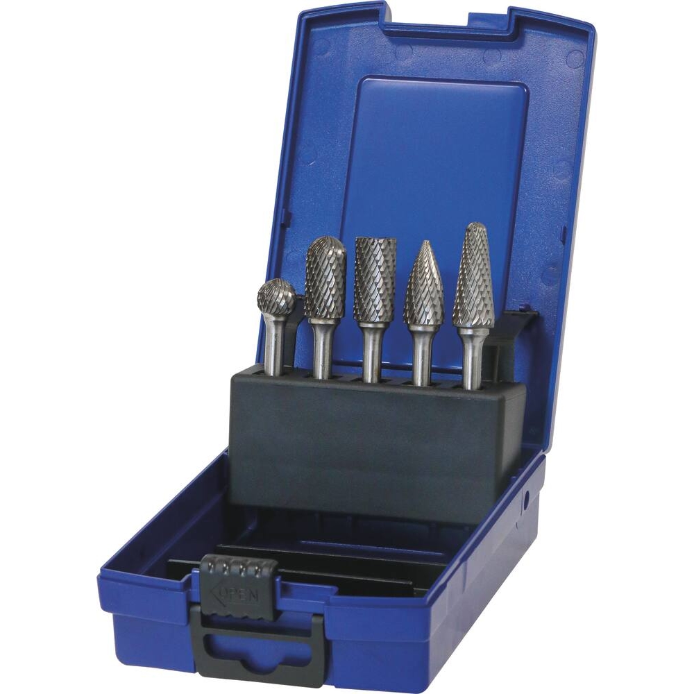 Fraise métallique sur tige Ø tête 12,7mm - coffret PVC de 5 pcs DRAKKAR TOOLS - 15521