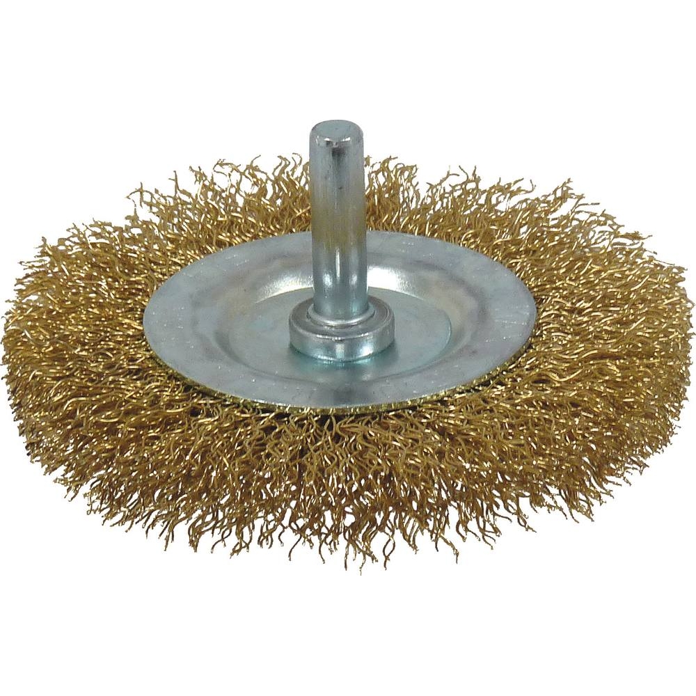 Brosse circulaire sur tige 6mm fil laiton ondulé 75mm DRAKKAR TOOLS - 15524