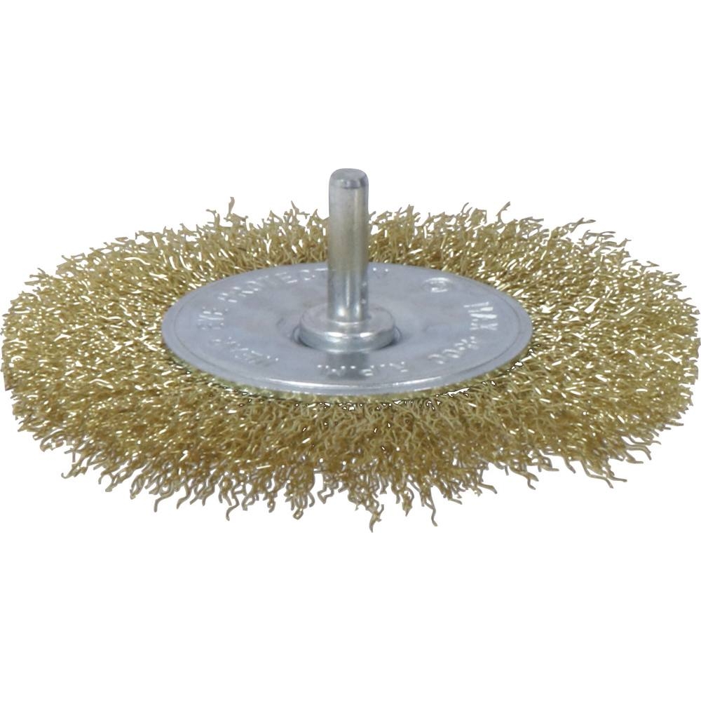 Brosse circulaire sur tige 6mm fil laiton ondulé 100mm DRAKKAR TOOLS - 15536