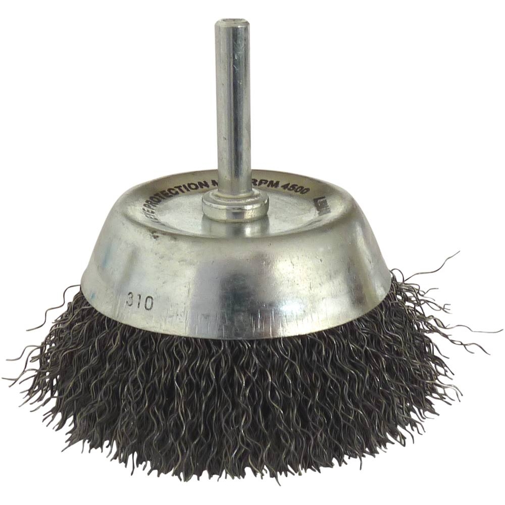Brosse coupe sur tige 6mm fil acier ondulé 75mm DRAKKAR TOOLS - 15547