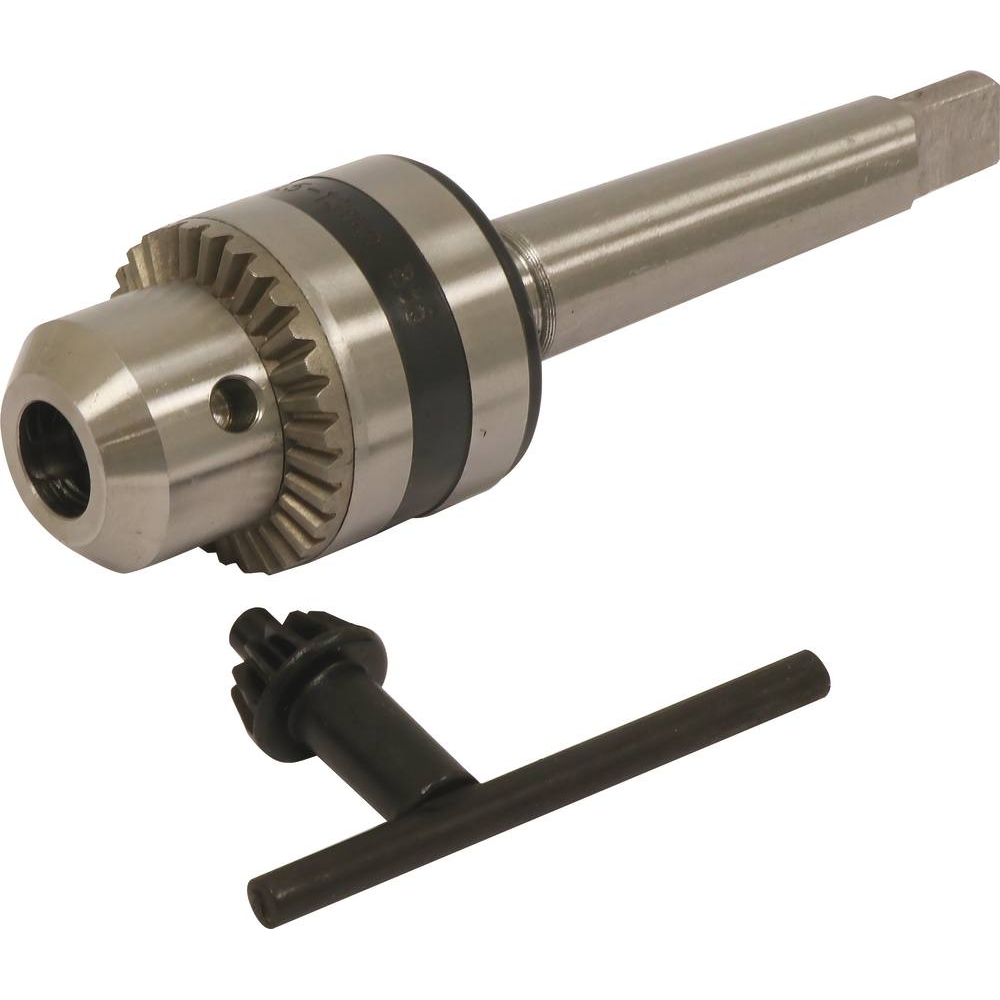 Mandrin à clé de 1,5-13mm avec cône morse N°2 pour perceuse sur colonne DRAKKAR - 15579