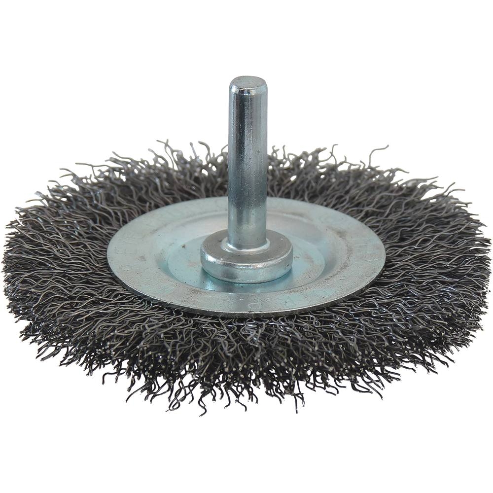 Brosse circulaire sur tige 6mm fil acier ondulé 75mm DRAKKAR TOOLS - 15581