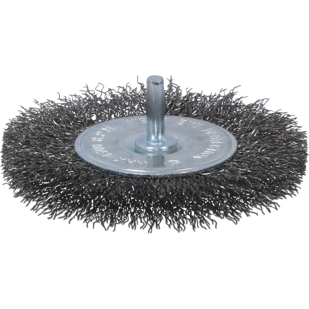 Brosse circulaire sur tige 6mm fil acier ondulé 100mm DRAKKAR TOOLS - 15582