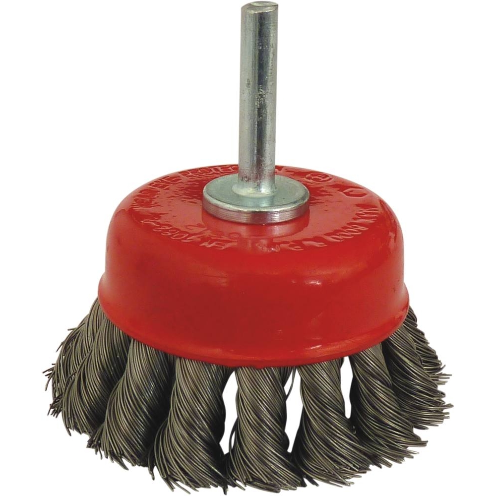 Brosse conique sur tige 6mm fil acier torsadé 70mm DRAKKAR TOOLS - 15585