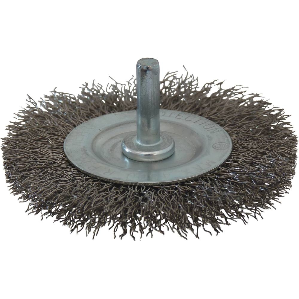 Brosse circulaire sur tige 6mm fil inox ondulé 75mm DRAKKAR TOOLS - 15592