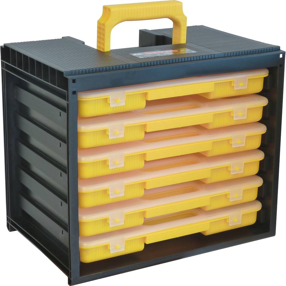 Caisson avec poignée avec 6 mallettes amovibles 355x235x303mm DIMARTINO - 15777