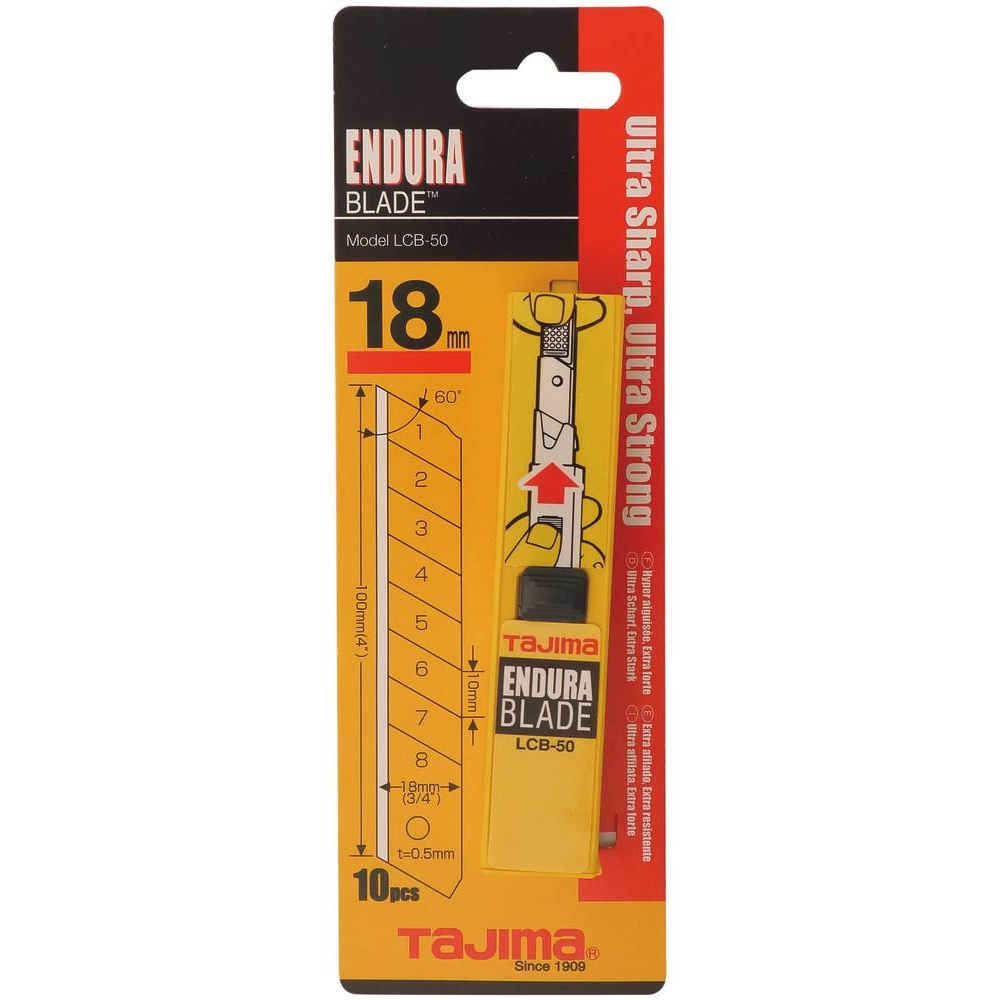 Lame sécable de 18mm - distributeur de 10 pcs TAJIMA - 15832