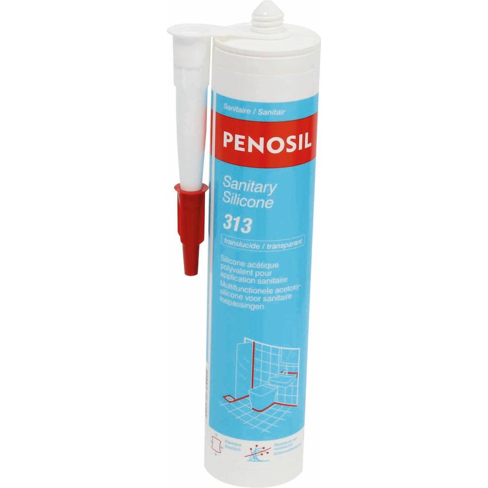 Mastic silicone translucide spécial sanitaire - cartouche de 300ml PENOSIL - 15837