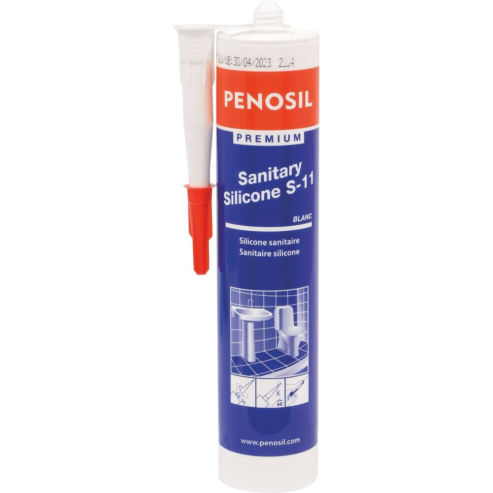 Mastic silicone blanc spécial sanitaire - cartouche de 300ml PENOSIL - 15843