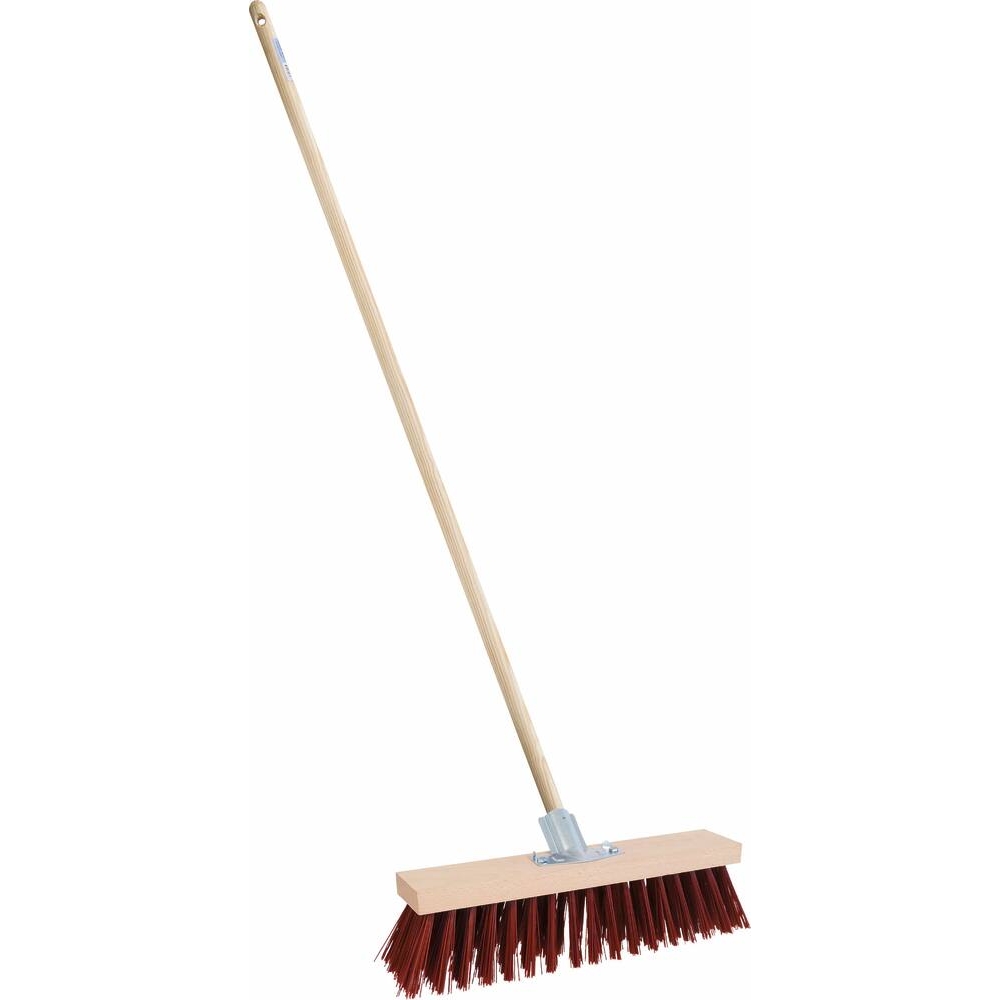 Balai de cantonnier poils PVC 400x75mm avec manche bois - 15931