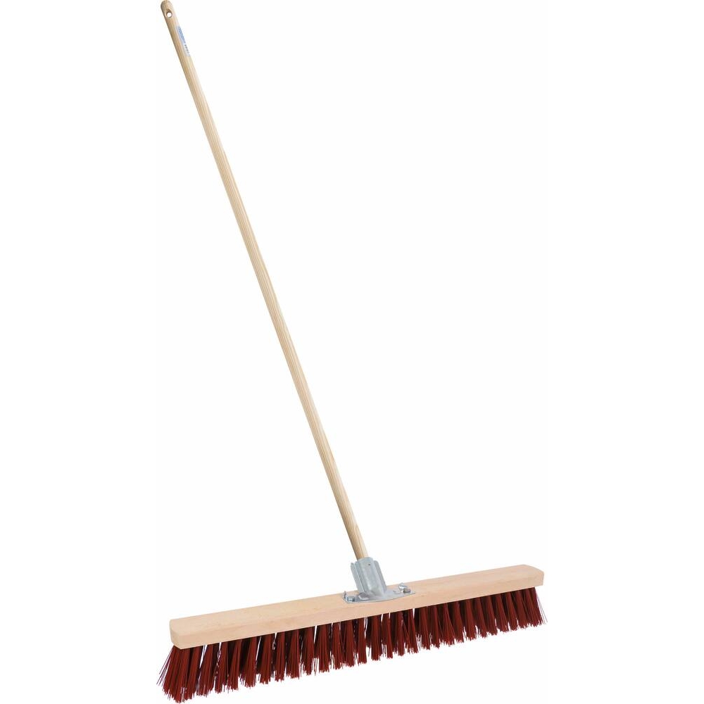 Balai d'atelier poils PVC 600x57mm avec manche bois - 15932