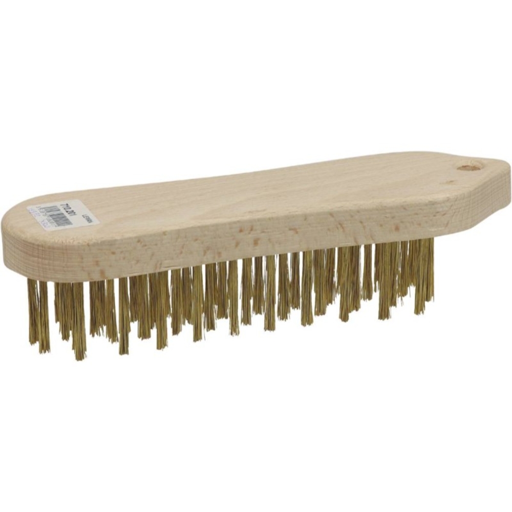 Brosse manuelle forme violon 210mm fil acier laitonne droit - 15972
