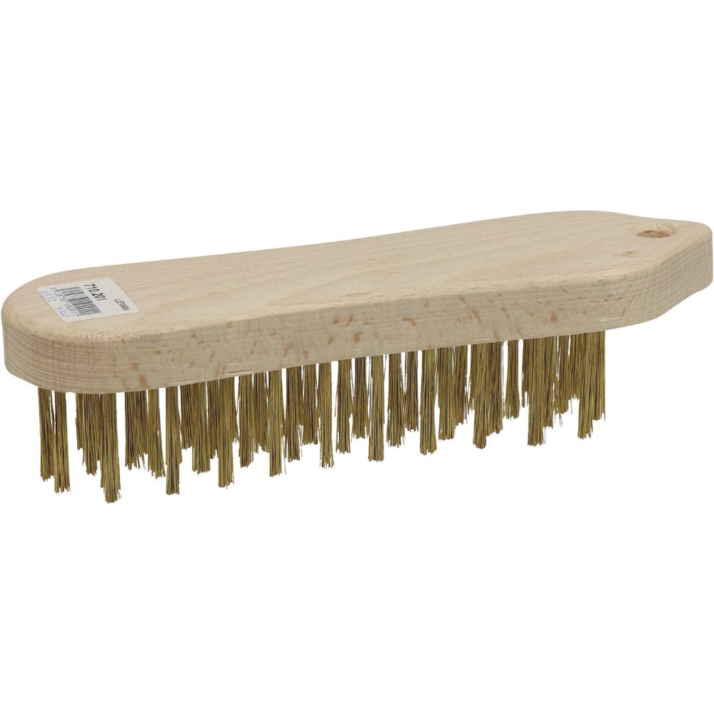 Brosse métallique violon fil acier laitonné 5 rangs 210mm - 15972