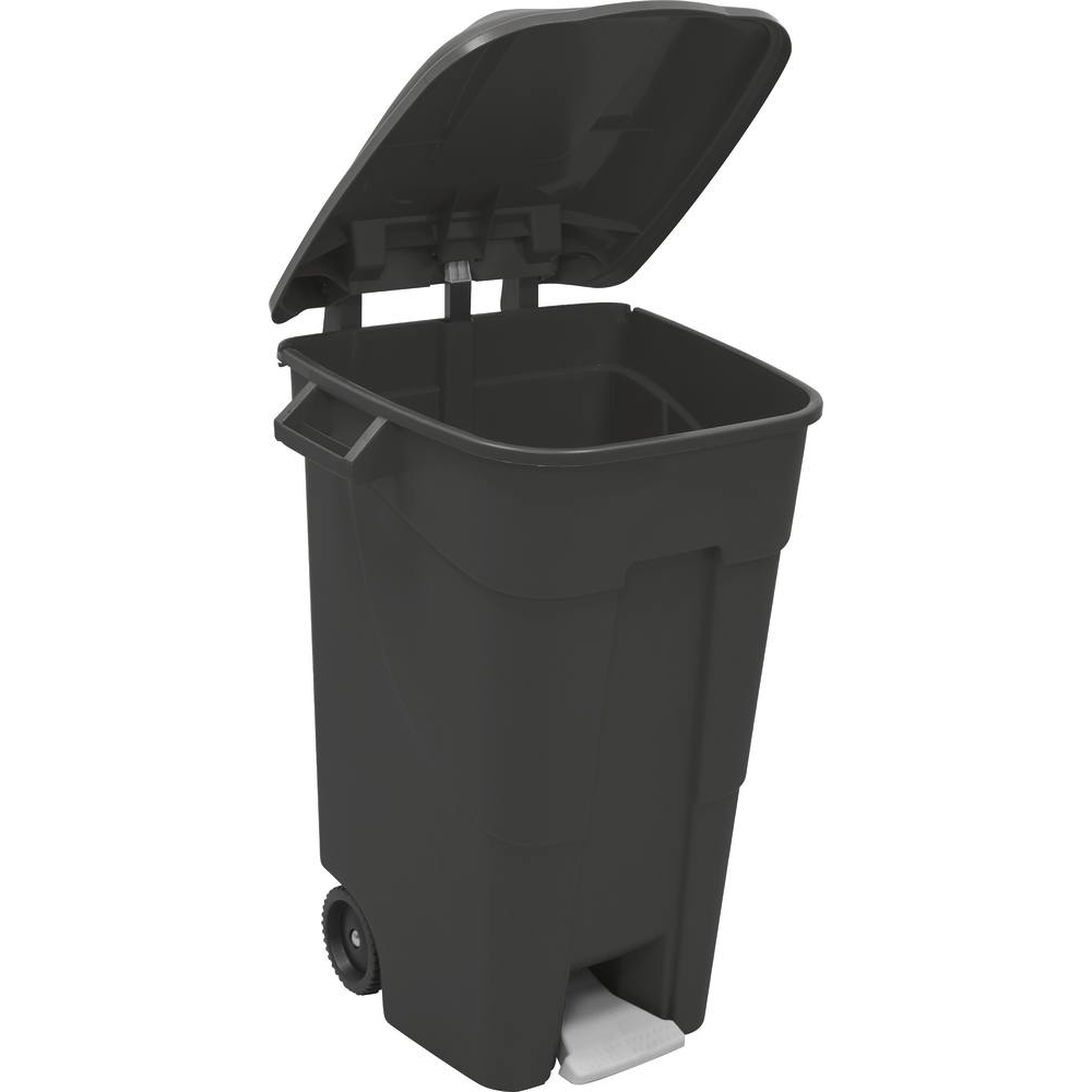 Poubelle/conteneur à roulettes 120L noir avec pédale TAYG - 15977