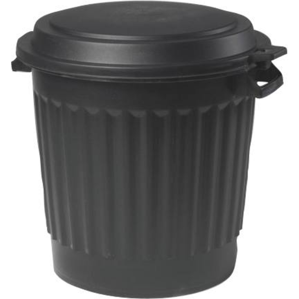 Poubelle 80L noire avec couvercle EDA - 15981
