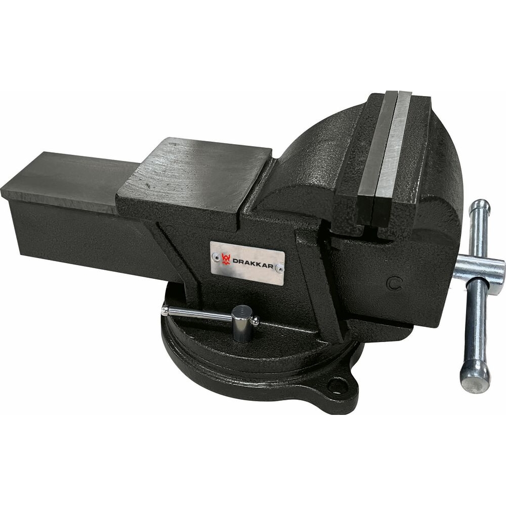 Etau acier 200mm avec enclume/serre tubes/ base pivotante à 360° DRAKKAR - 15991