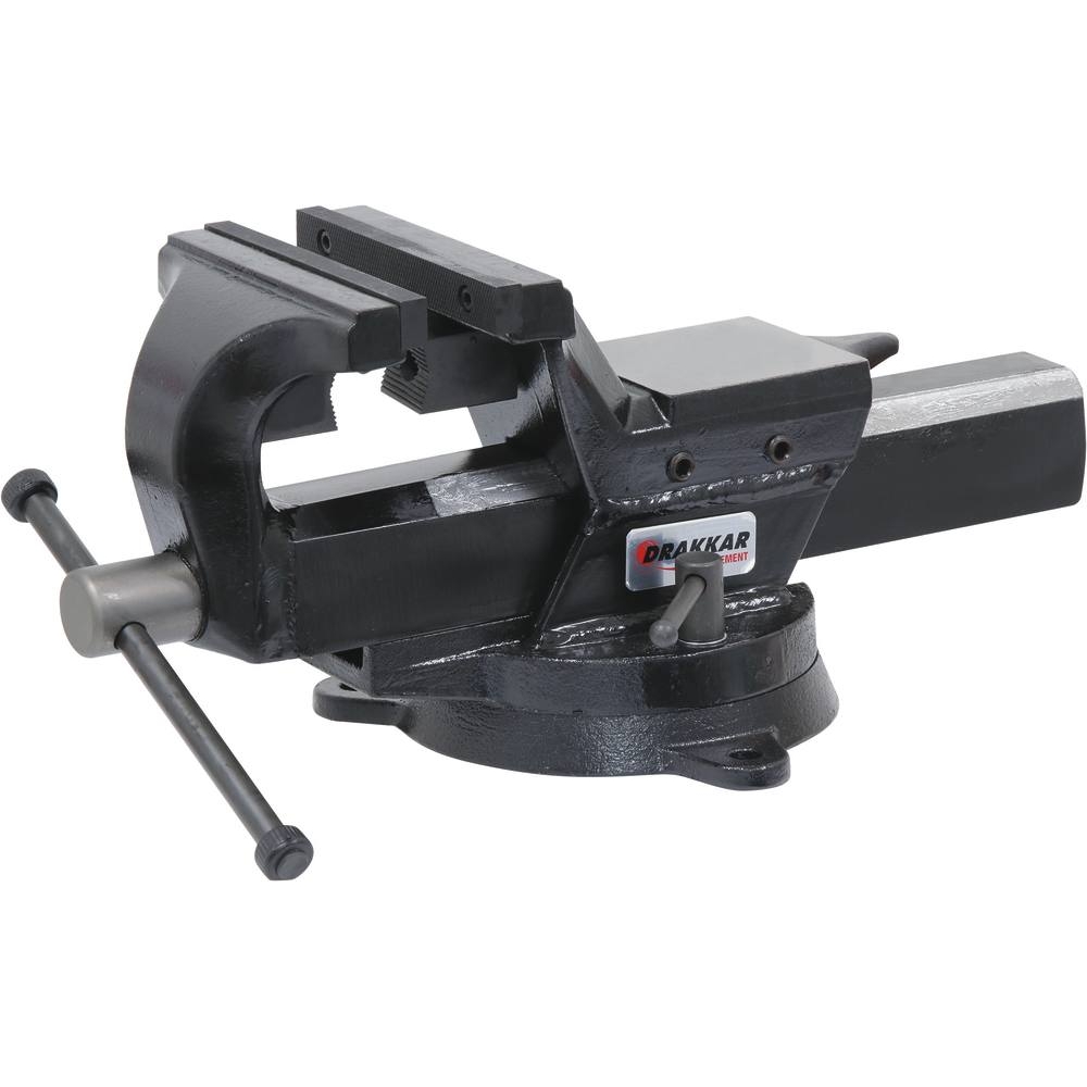 Etau acier 150mm avec enclume/serre tubes/base pivotante à 360° DRAKKAR - 15996