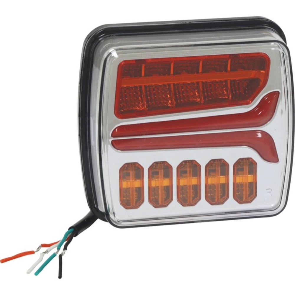 Feu arrière carré led 12/24v 4 fonctions SODIFLASH - 16050