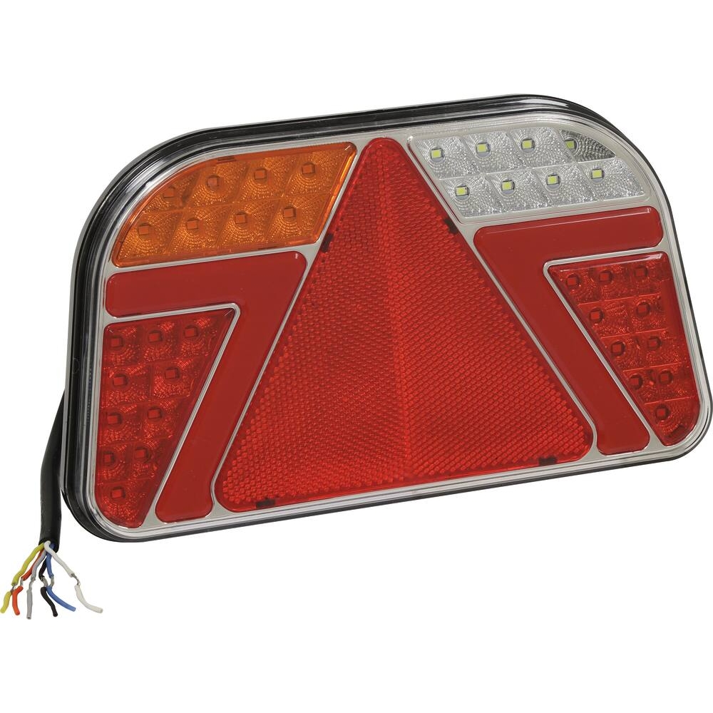 Feu arrière rectangle gauche LED 12/24V 7 fonctions 290x190mm - SODIFLASH - 16052