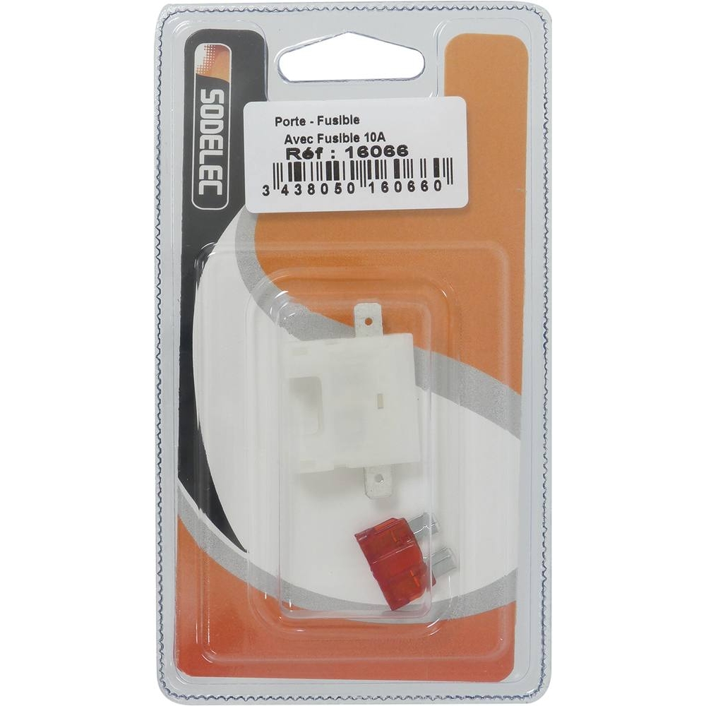 Support de fusible avec fusible enfichable standard 10A - SODELEC - 16066