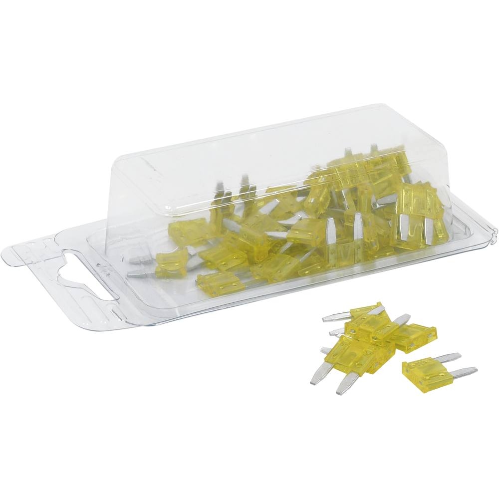 Fusible mini enfichable 20A jaune - lot de 50 pcs SODELEC - 16075
