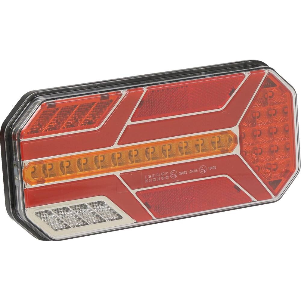 Feu arrière rectangle droit LED 12/24V 7 fonctions 235x110mm SODIFLASH - 16096