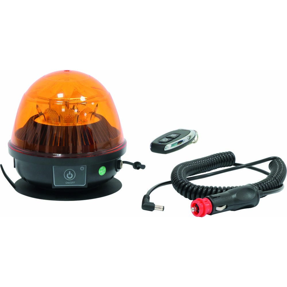 Gyrophare LED sur batterie 4A/h base magnétique avec télécommande SODIFLASH - 16376