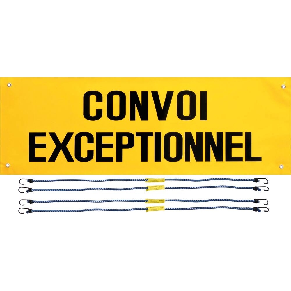 BACHE CONVOI EXCEPTIONNEL 1200X400M AVEC OEILLETS + 4 SANDOWS 105CM - SODISE - 16427
