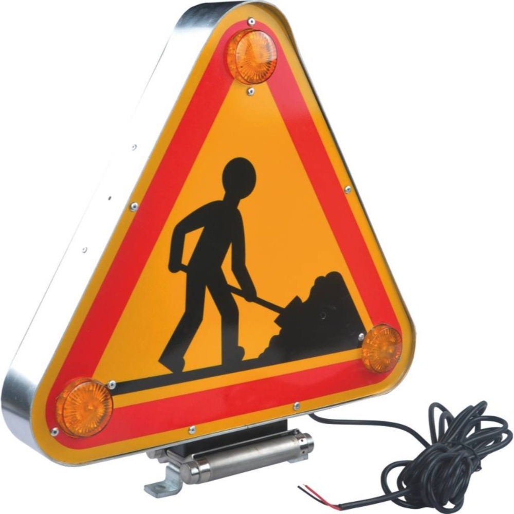 Triangle triflash à LED class 1 double face 500mm métallique - 16435