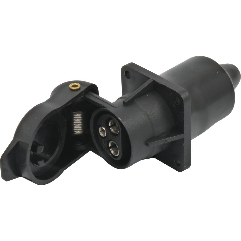 Prise 3 plots femelle plastique 4 points de fixation - SODELEC - 16445