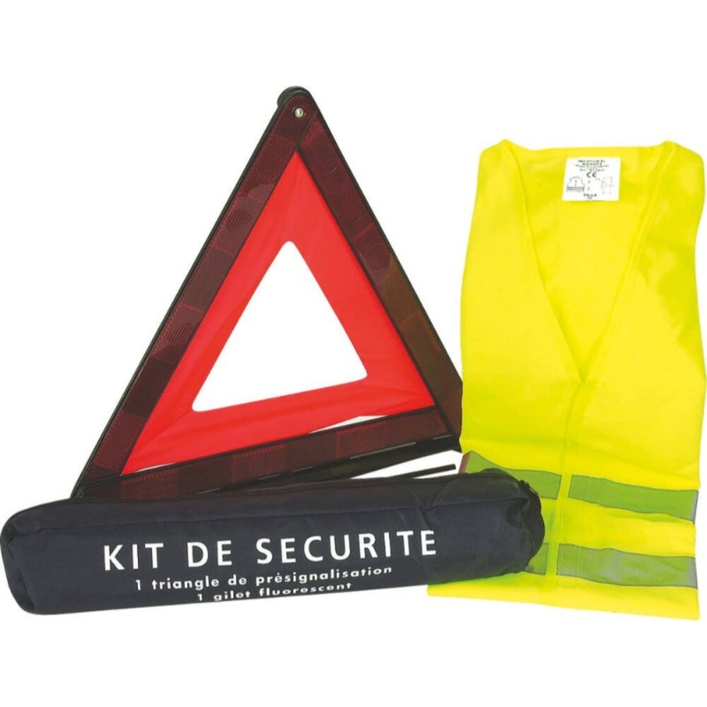 Kit de sécurité triangle + gilet jaune - 16481